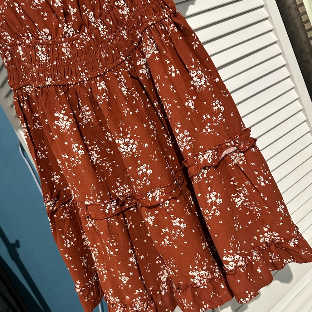 Floral Rust Dress - Picture 2 of 6